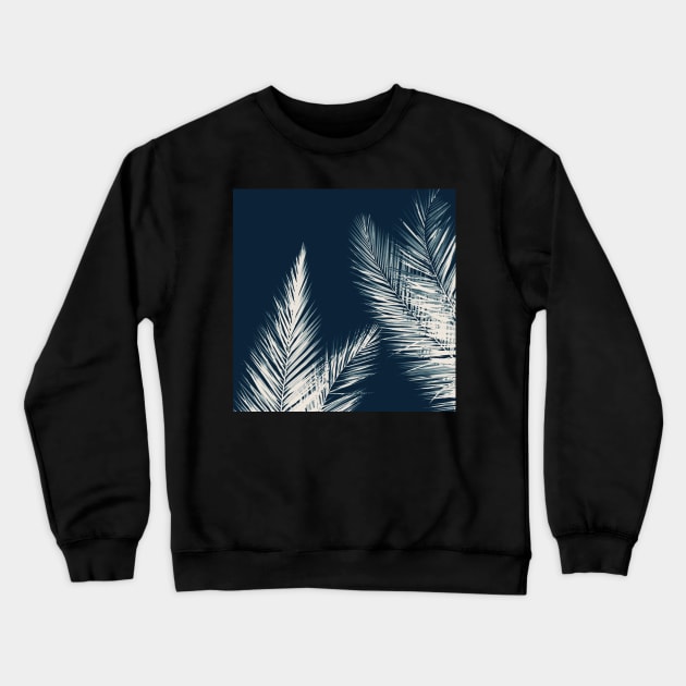 Palm Cyanotype #2 Crewneck Sweatshirt by ALICIABOCK